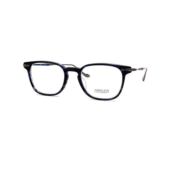 Matsuda M2052 Eyeglasses - Matte Blue Tortoise / Antique Silver