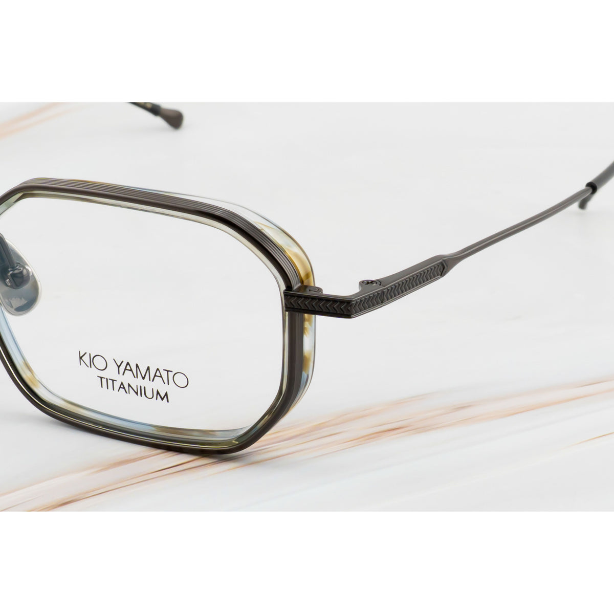 Kio Yamato KP-285U color 03 Dark Ruthenium and Olive Havana — frame view 3