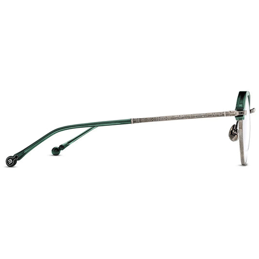 M2064 Matte Bottle Green - Antique Silver Clear Lens 48-21-145