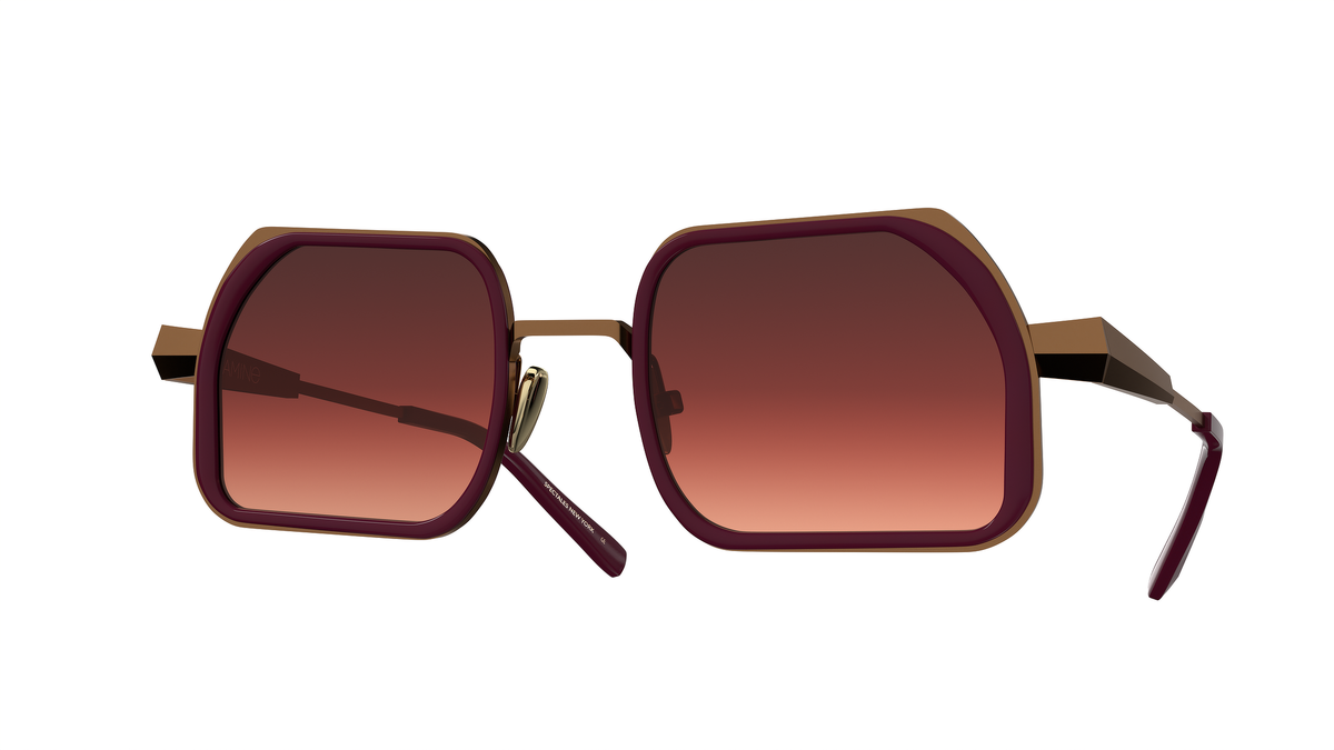 PRAMOUSQUIER - CHIC BURGUNDY/COPPER BRUSHED GRADIENT BURGUNDY ANTI-REFLECTIVE SUNGLASSES – PMQ.2-NAR.S07