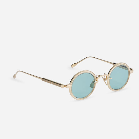 Rotanev-T lg-1 – lunar gold w/ honey yellow insert / turquoise cr39 lens