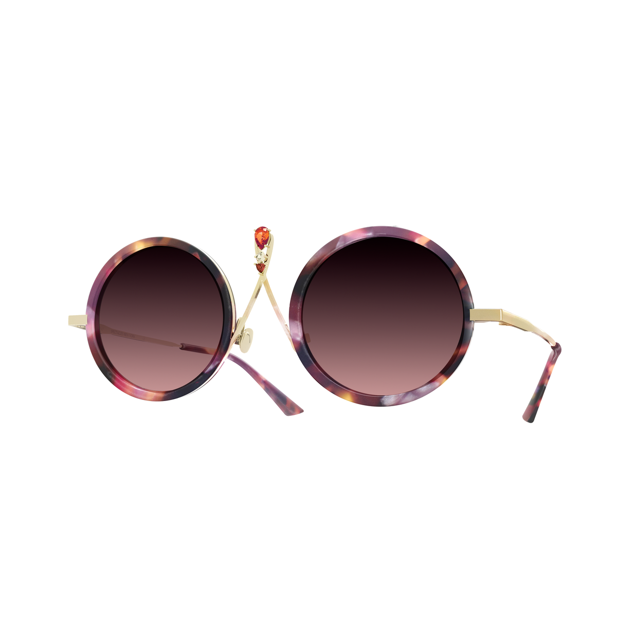 TULUM - GOLD/COLORED HAVANA GRADIENT BROWN ANTI-REFLECTIVE SUNGLASSES – TLM.9-NAR.S8