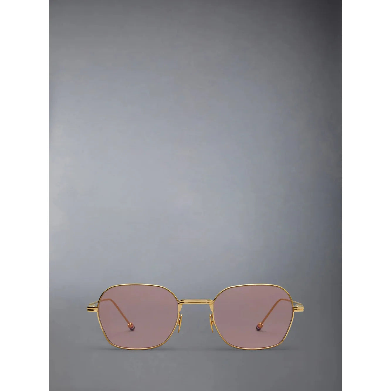 Rectangular Sunglasses in Titanium W/Pink AR Lenses