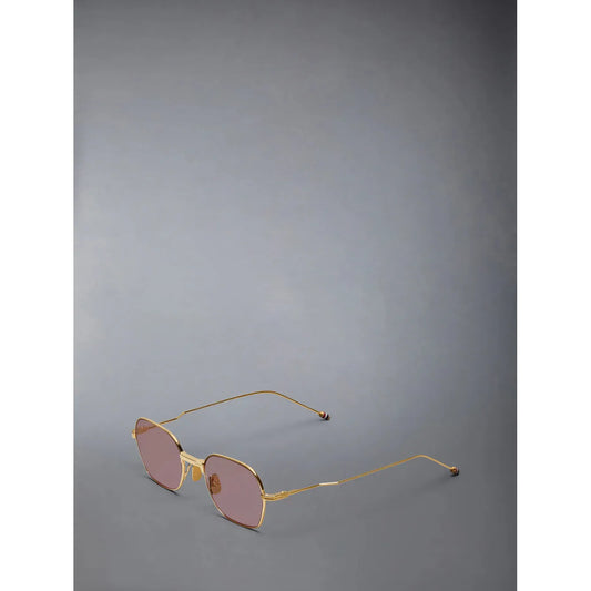 Rectangular Sunglasses in Titanium W/Pink AR Lenses
