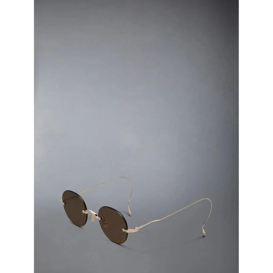 Rimless Round Sunglasses in Titanium