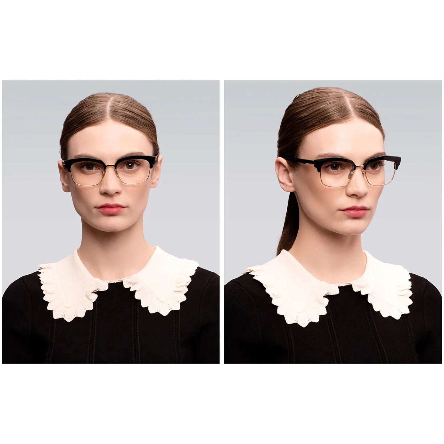 Lotova // White Gold - Black w/ Clear