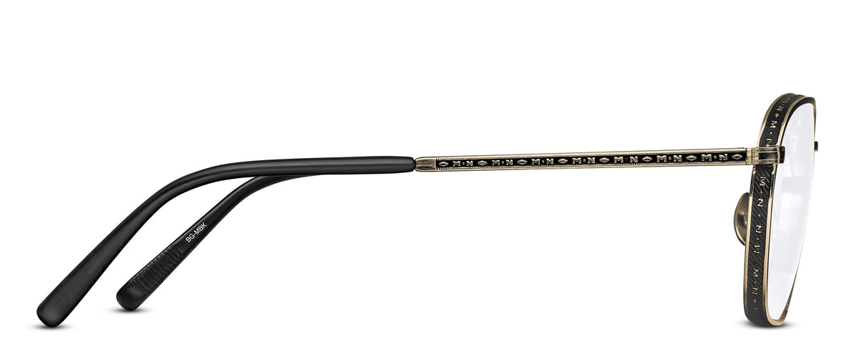 Matsuda M3101 Eyeglasses - Brushed Gold / Matte Black – view 3