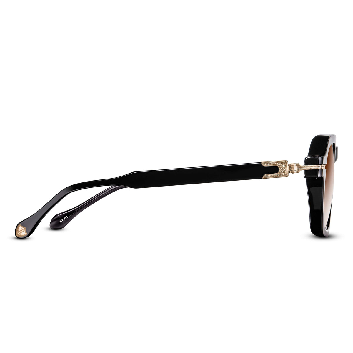 Matsuda M2055 Sunglasses - Black / Brushed Gold – view 3