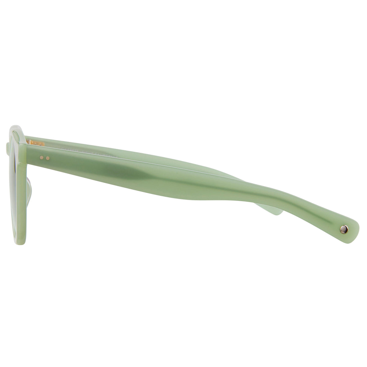 Garrett Leight Morningside X 51 in Mint with Blue Moon Gradient lenses, side view