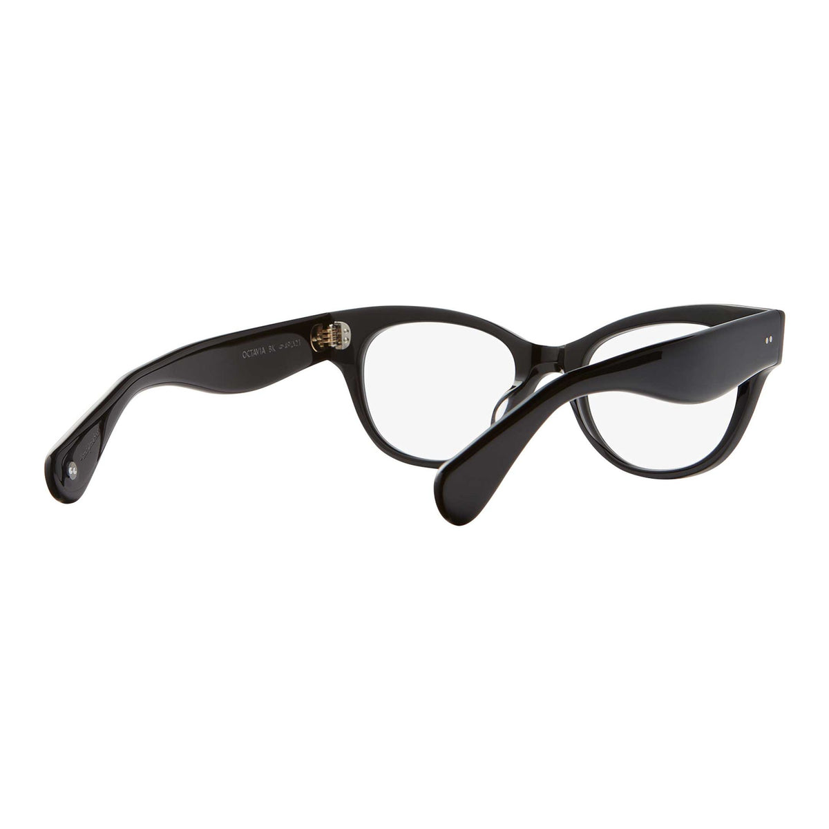 Garrett Leight Octavia 49 in Black, rear three-quarter view