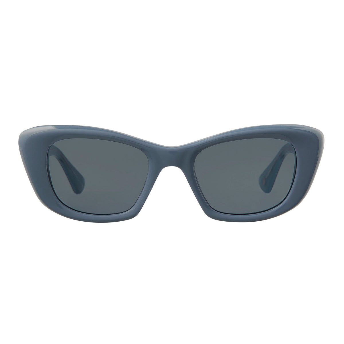 Garrett Leight Sierra 47 in Denim Blue with Blue Smoke lenses, front view