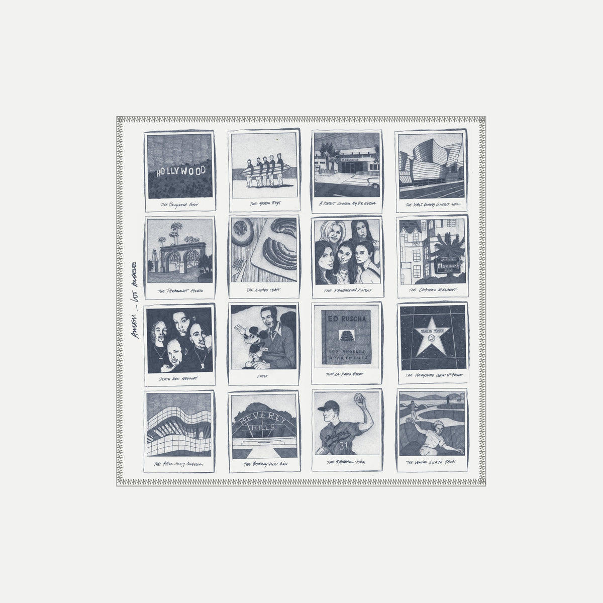 AHLEM Los Angeles Collector's Cleaning Cloth - unfolded cloth design