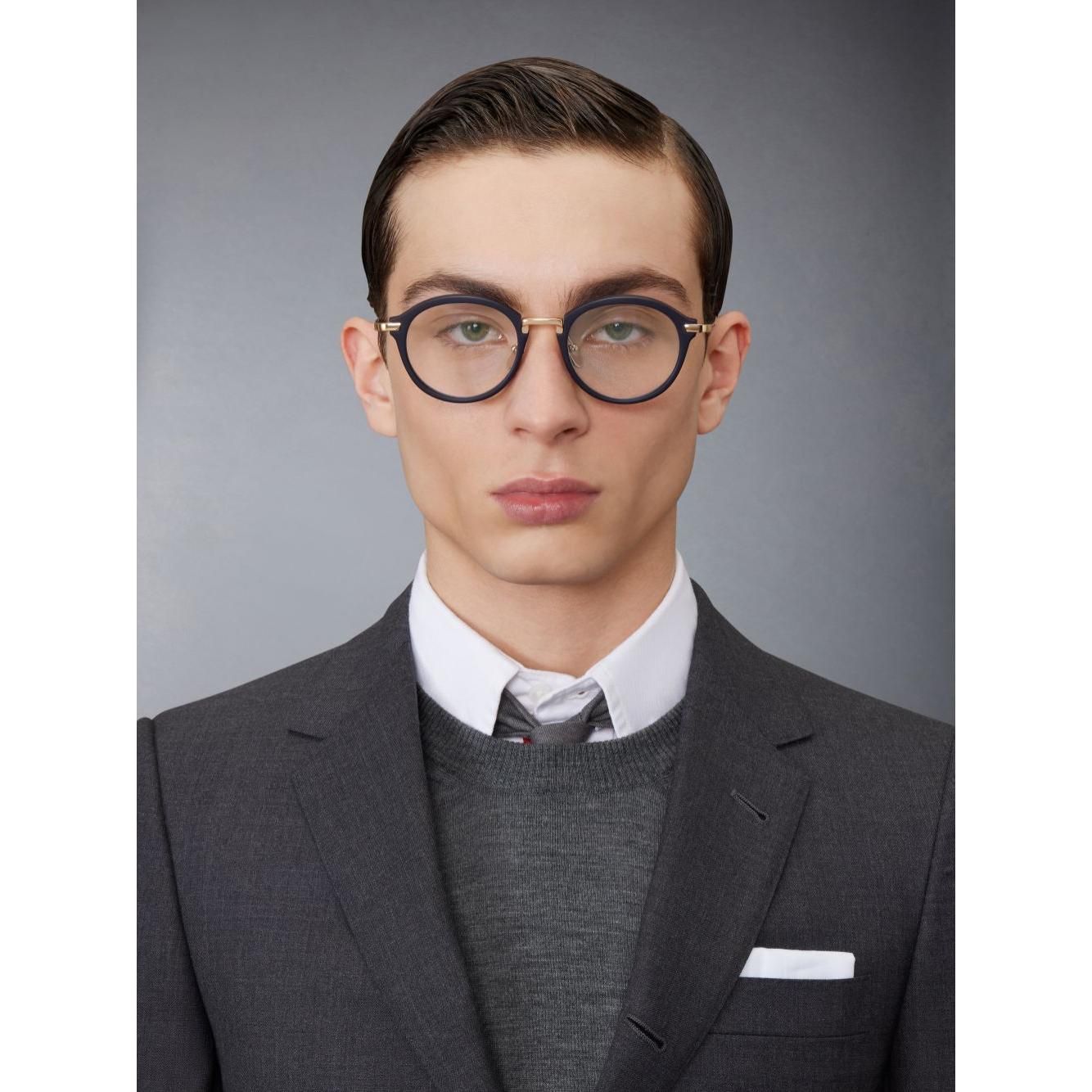 Round Eyeglasses - Acetate / Titanium - Black / Gold - UEO011A-G0003-410