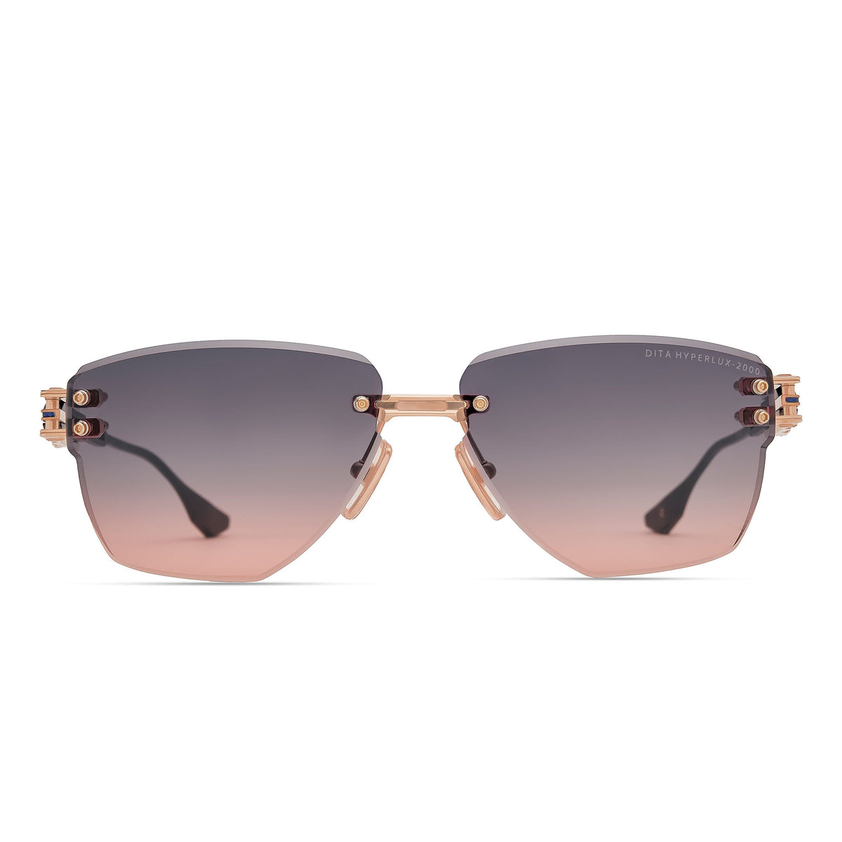 DITA HYPERLUX-2000 — Rose Gold - Blue - Black Iron — front view (DTS197-A-03)