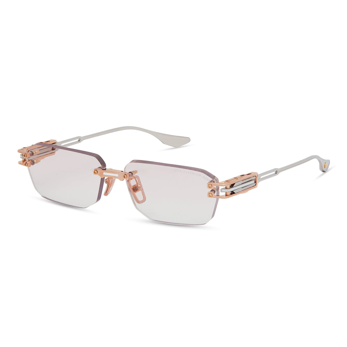DITA HYPERLUX-3000 — Rose Gold - White - Shiny Silver — angle view (DTX198-A-03)