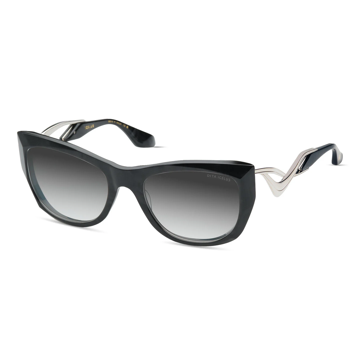 DITA ICELUS // Black Pearl - Silver w/ Dark Grey to Clear — angle view