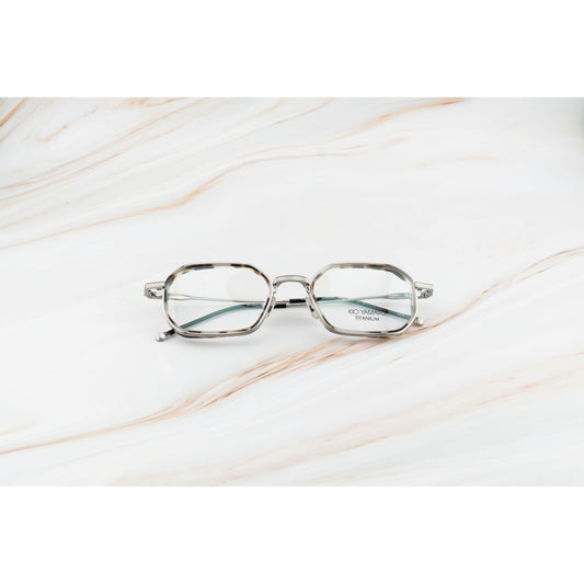 Kio Yamato KP-285U color 04 Brushed Silver and White Tortoise — frame view 1