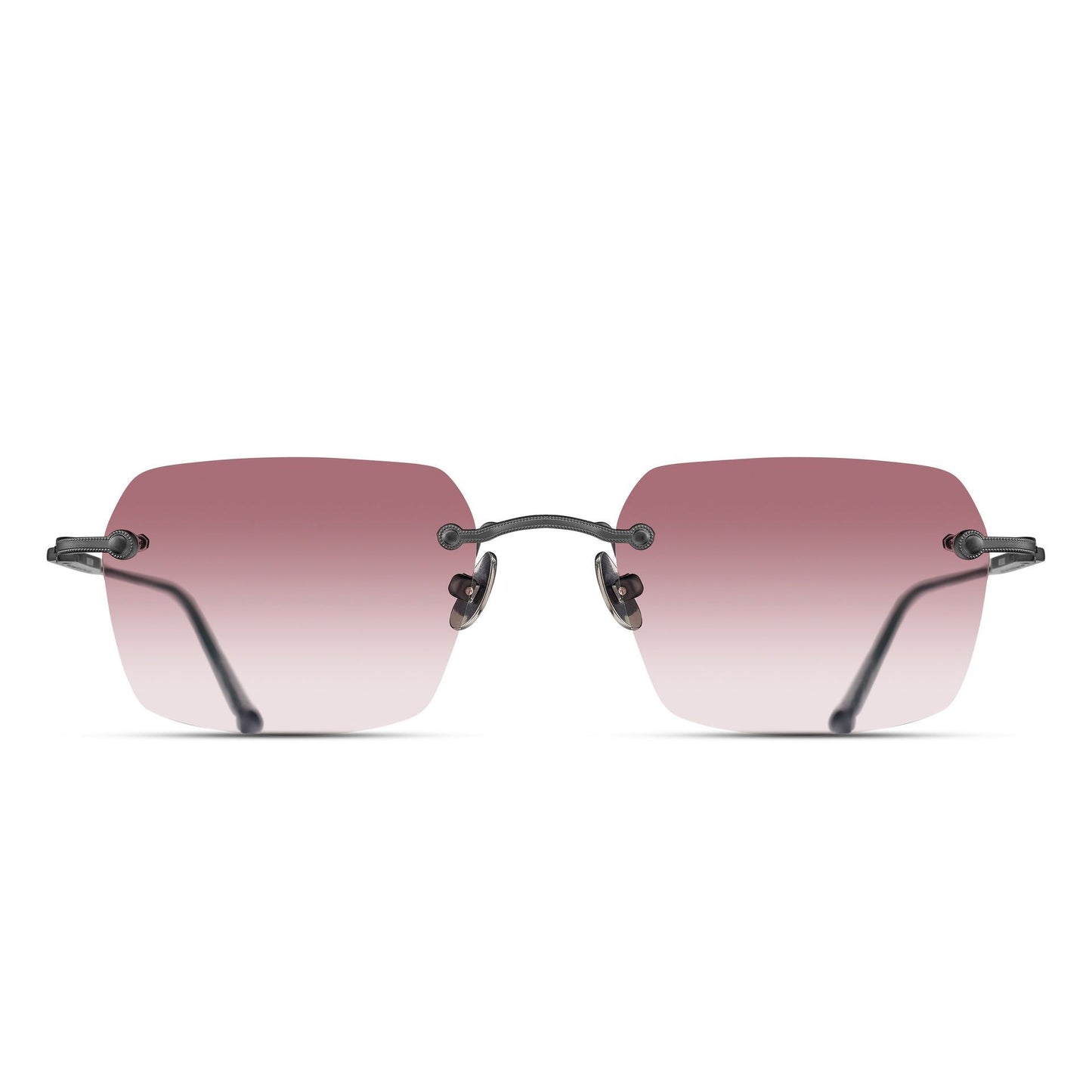 Matsuda M5008 Matte Black / Rose Gradient rectangle titanium sunglasses, front view