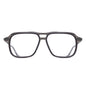 Matsuda M2062 Matte Grey Stone – Matte Black aviator acetate and titanium eyeglasses, front view