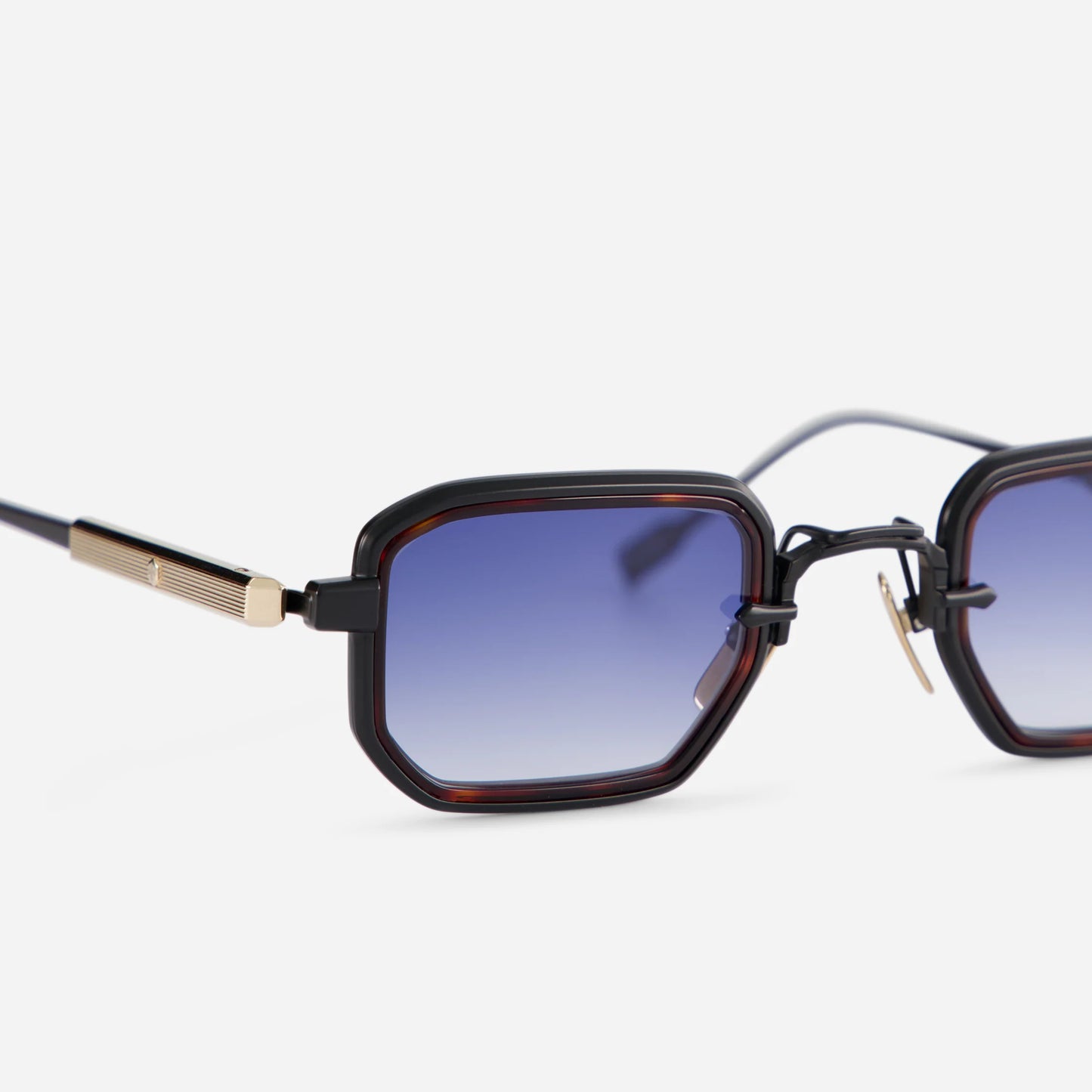 Deneb-t b/lg-1 – black & lunar gold w/ tortoise insert / gradient dark blue cr39 lens