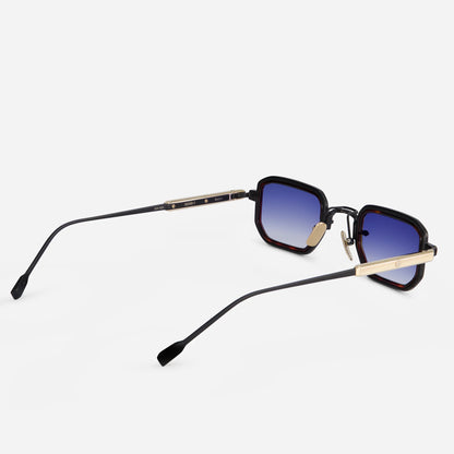 Deneb-t b/lg-1 – black & lunar gold w/ tortoise insert / gradient dark blue cr39 lens