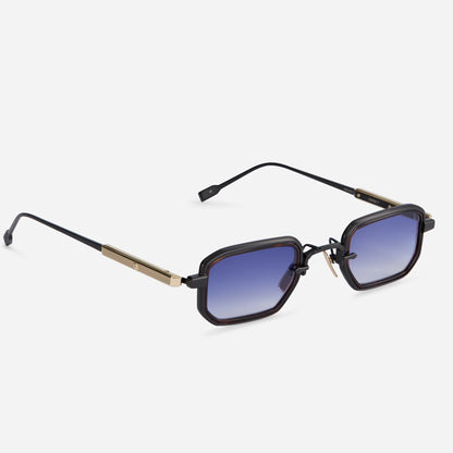 Deneb-t b/lg-1 – black & lunar gold w/ tortoise insert / gradient dark blue cr39 lens