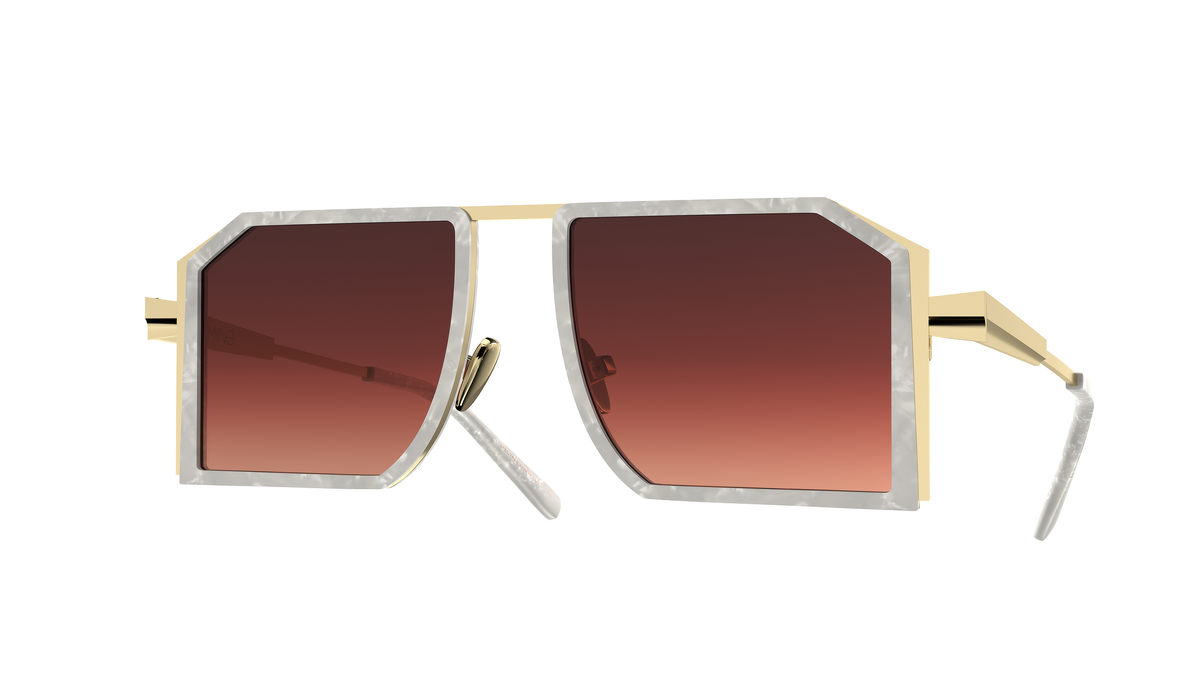 PALM SPRINGS PEARL/GOLD BRUSHED GRADIENT BURGUNDY ANTI-REFLECTIVE SUNGLASSES – PLM.3-NAR.S07