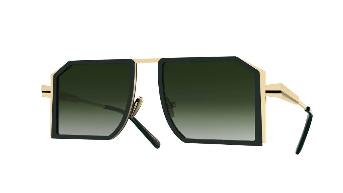 PALM SPRINGS KHAKI/GOLD GLOSSY GRADIENT GREEN ANTI-REFLECTIVE SUNGLASSES – PLM.5-NAR.S5