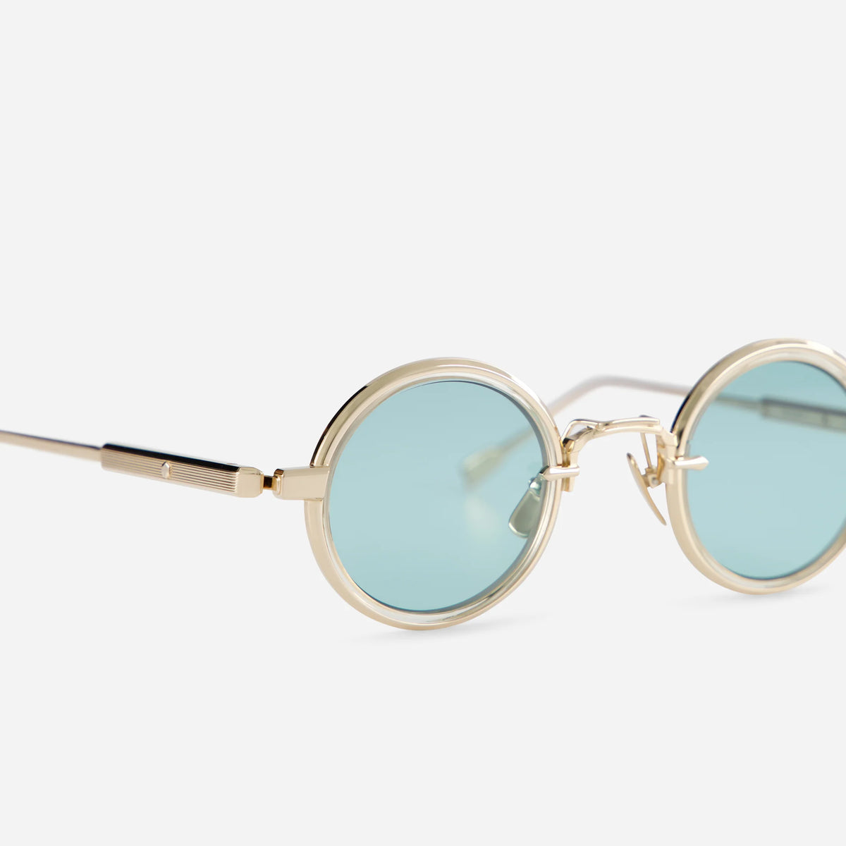 Rotanev-T lg-1 – lunar gold w/ honey yellow insert / turquoise cr39 lens - Point of U. | Boston