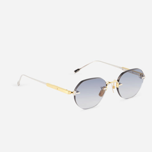 Terebellum I s603 – yellow gold and platinum / blue grey gradient 4mm lens