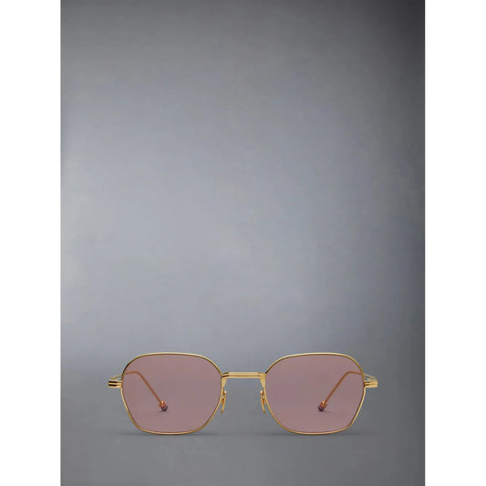 Rectangular Sunglasses in Titanium W/Pink AR Lenses