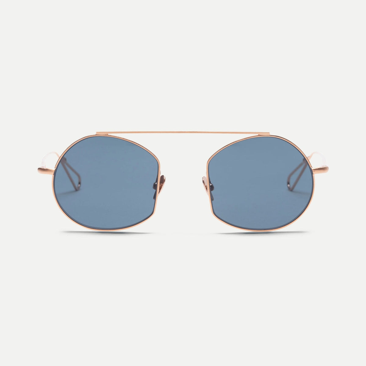 AHLEM Victoires — Sunglasses — Rose Gold Brushed / Blue — front view