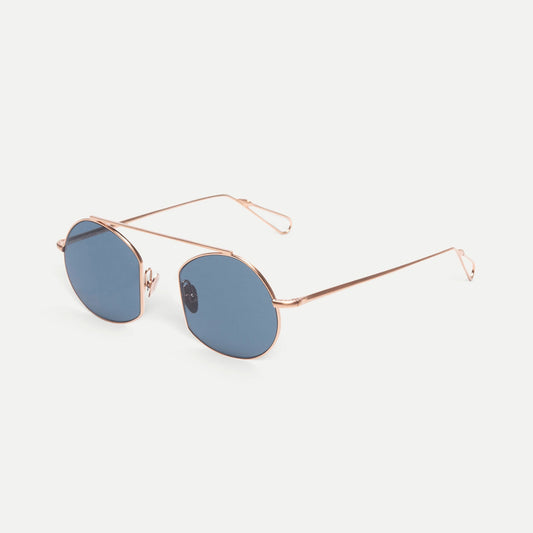 AHLEM Victoires — Sunglasses — Rose Gold Brushed / Blue — detail view 1