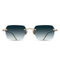 Matsuda M5008 Brushed Gold / Blue Gradient rectangle titanium sunglasses, front view