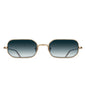 Matsuda M3163 Brushed Gold / Blue Gradient rectangle titanium sunglasses, front view