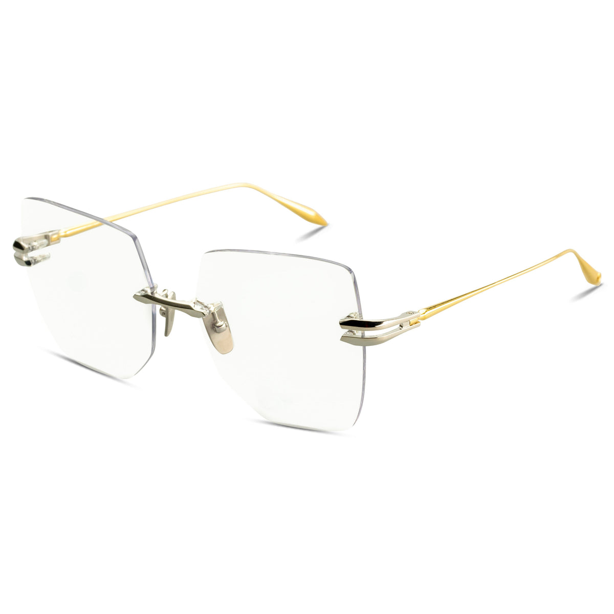 DITA EMBRA Optical DTX155-A-03 in Silver - White Gold, angled view