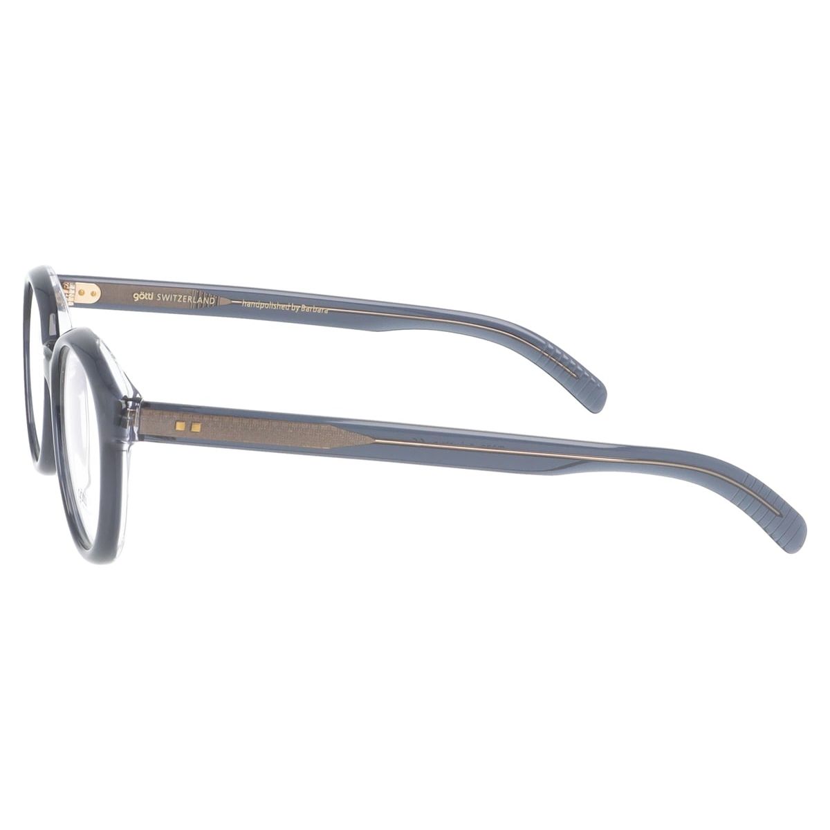 Götti Hares DTG transparent dark gray optical frame, side view