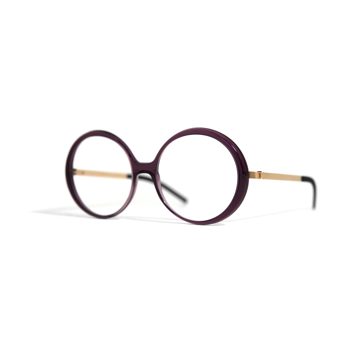 Götti Merie DTV-G, transparent dark violet and gold, three-quarter view
