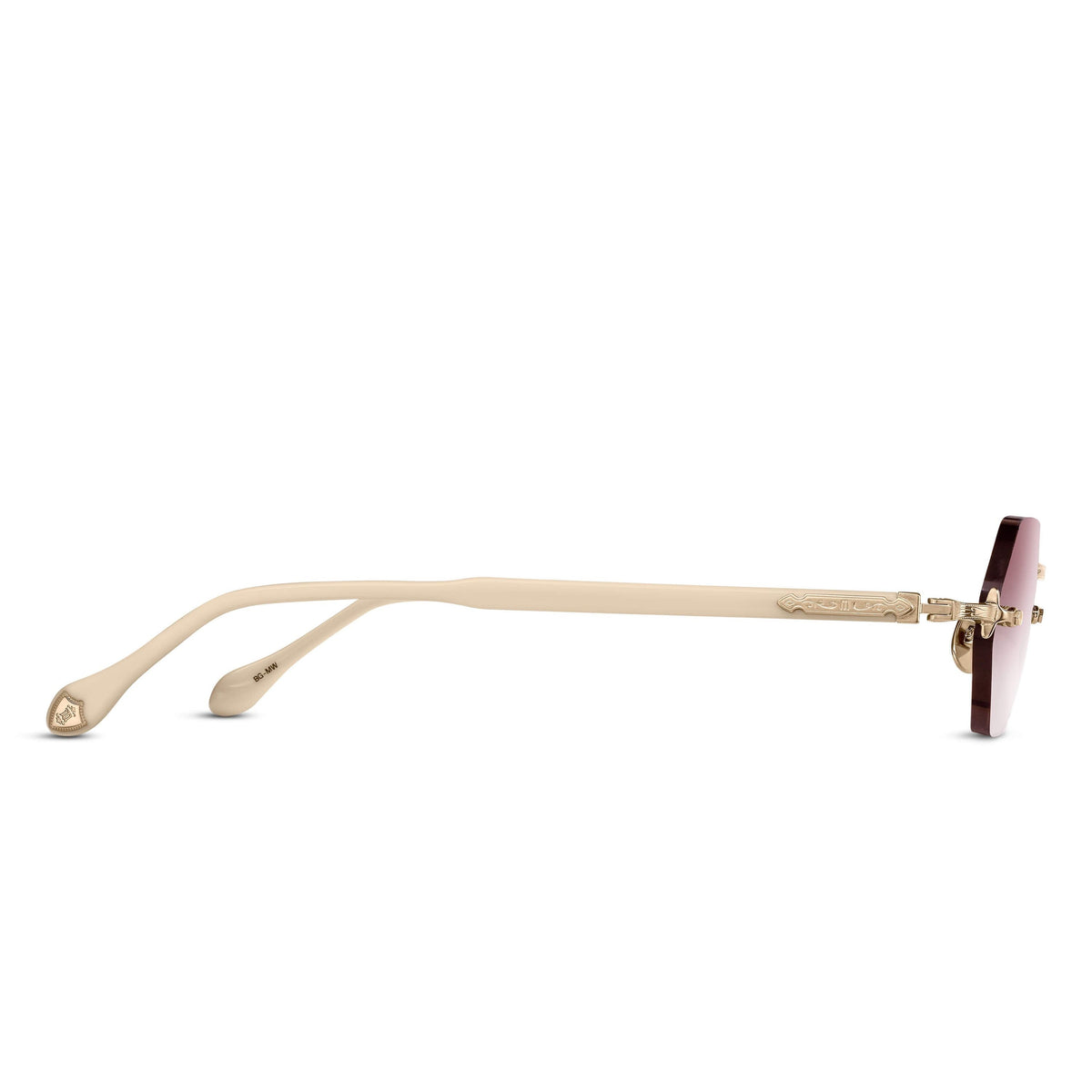 Matsuda M5011 — Brushed Gold - Milk White — side view