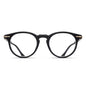 Matsuda M2058 Black round japanese acetate eyeglasses, front view