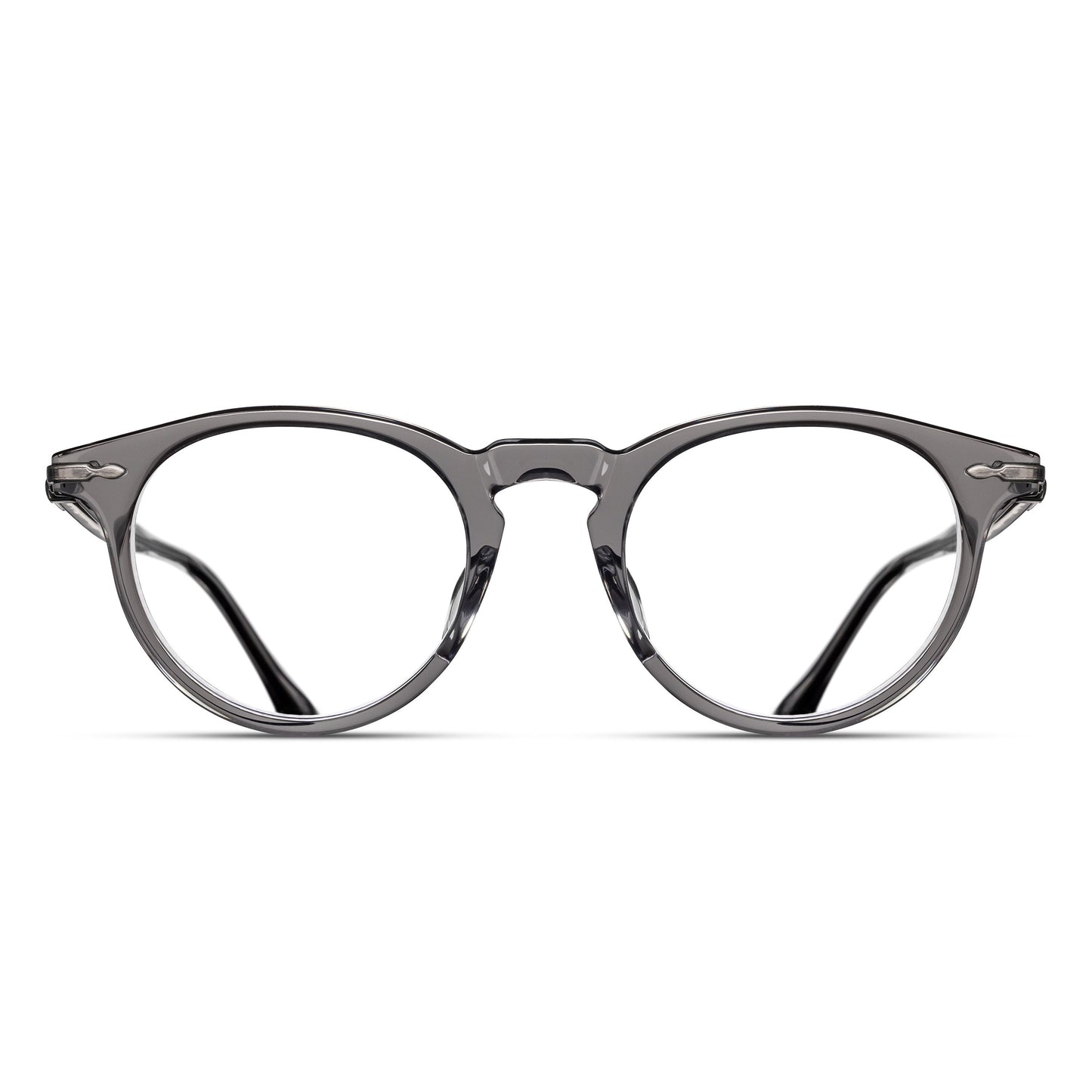 Matsuda M2058 Grey Crystal round japanese acetate eyeglasses, front view