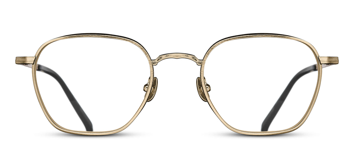 Matsuda M3101 Eyeglasses - Brushed Gold / Matte Black – view 2