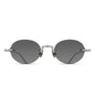 Matsuda M5002 Palladium White / Grey round titanium sunglasses, front view