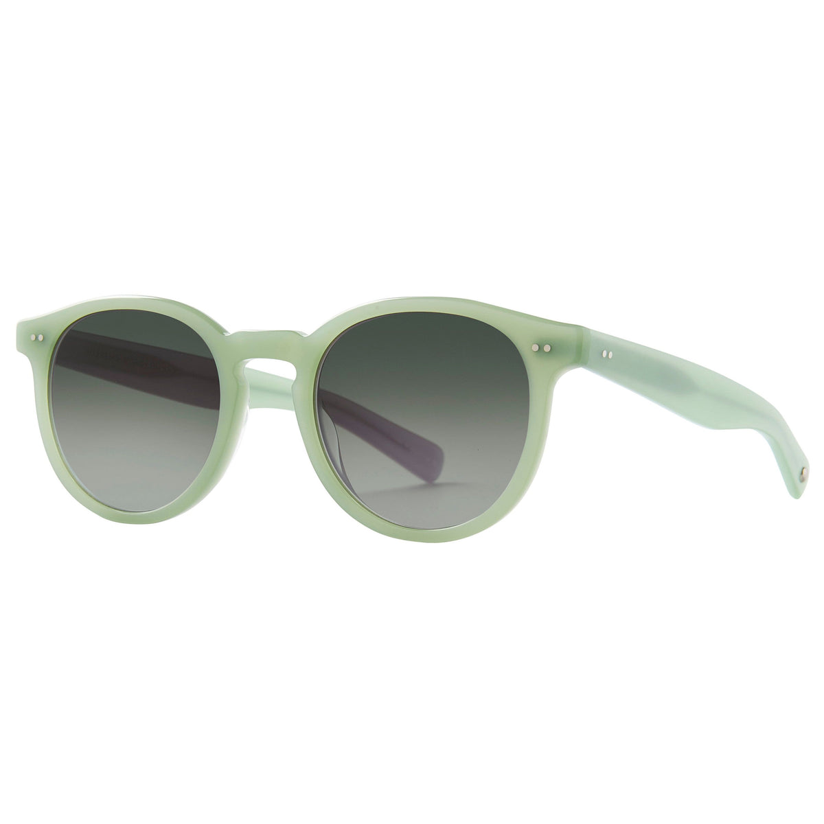 Garrett Leight Morningside X 51 in Mint with Blue Moon Gradient lenses, three-quarter view