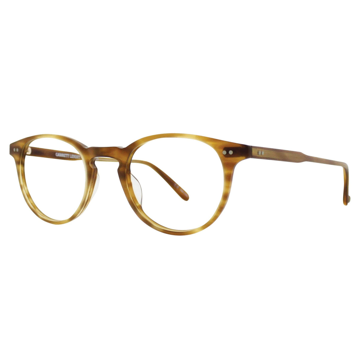 Garrett Leight Winward in Matte Demi Blonde, three-quarter view