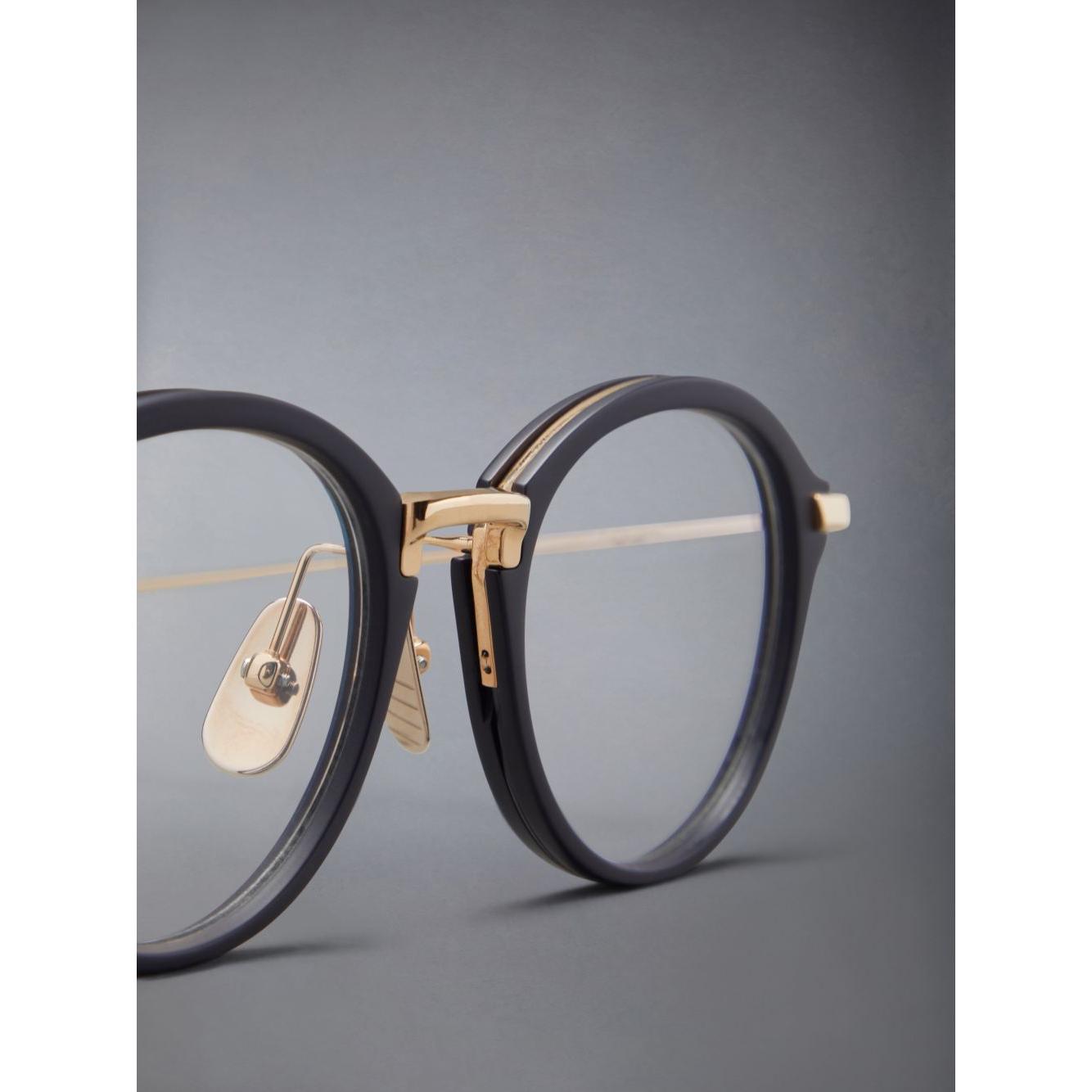 Round Eyeglasses - Acetate / Titanium - Black / Gold - UEO011A-G0003-410