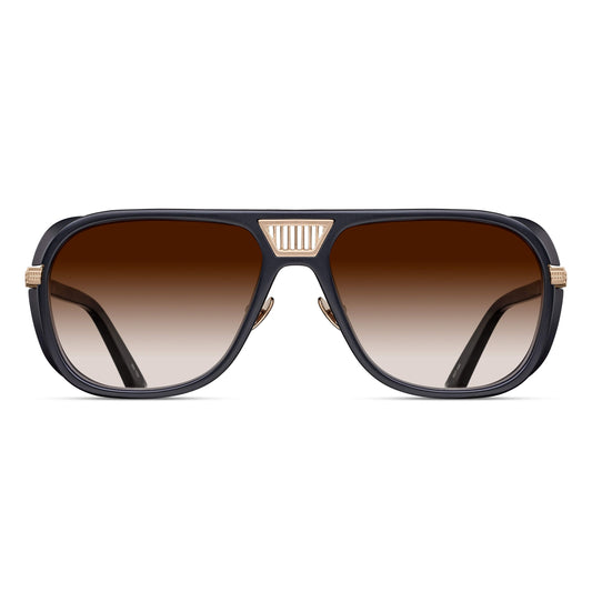 M3023-V2 Sun Matte Gold – Matte Black / Brown Gradient — front view