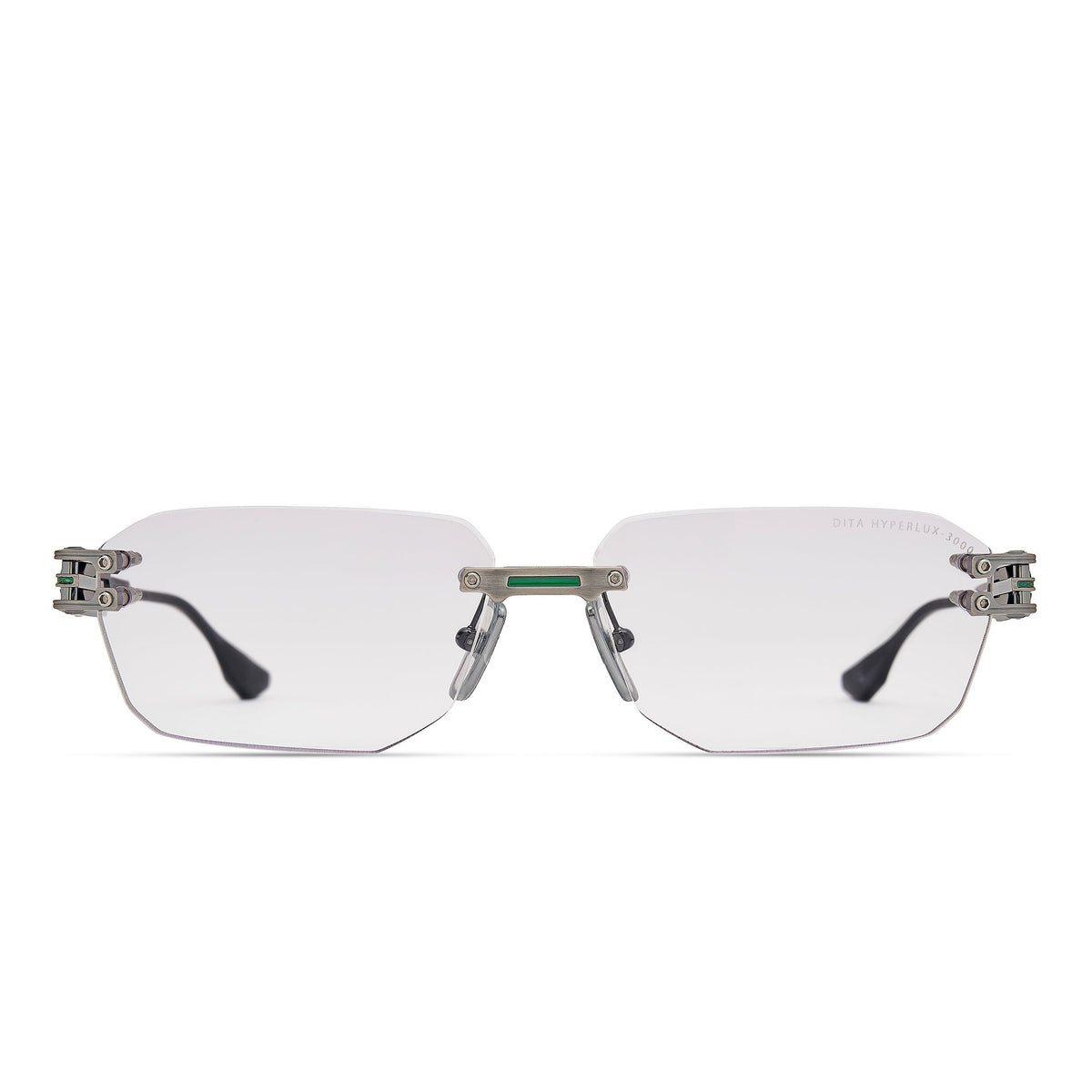 DITA HYPERLUX-3000 — Antique Silver - Green - Black Iron — front view (DTX198-A-02)