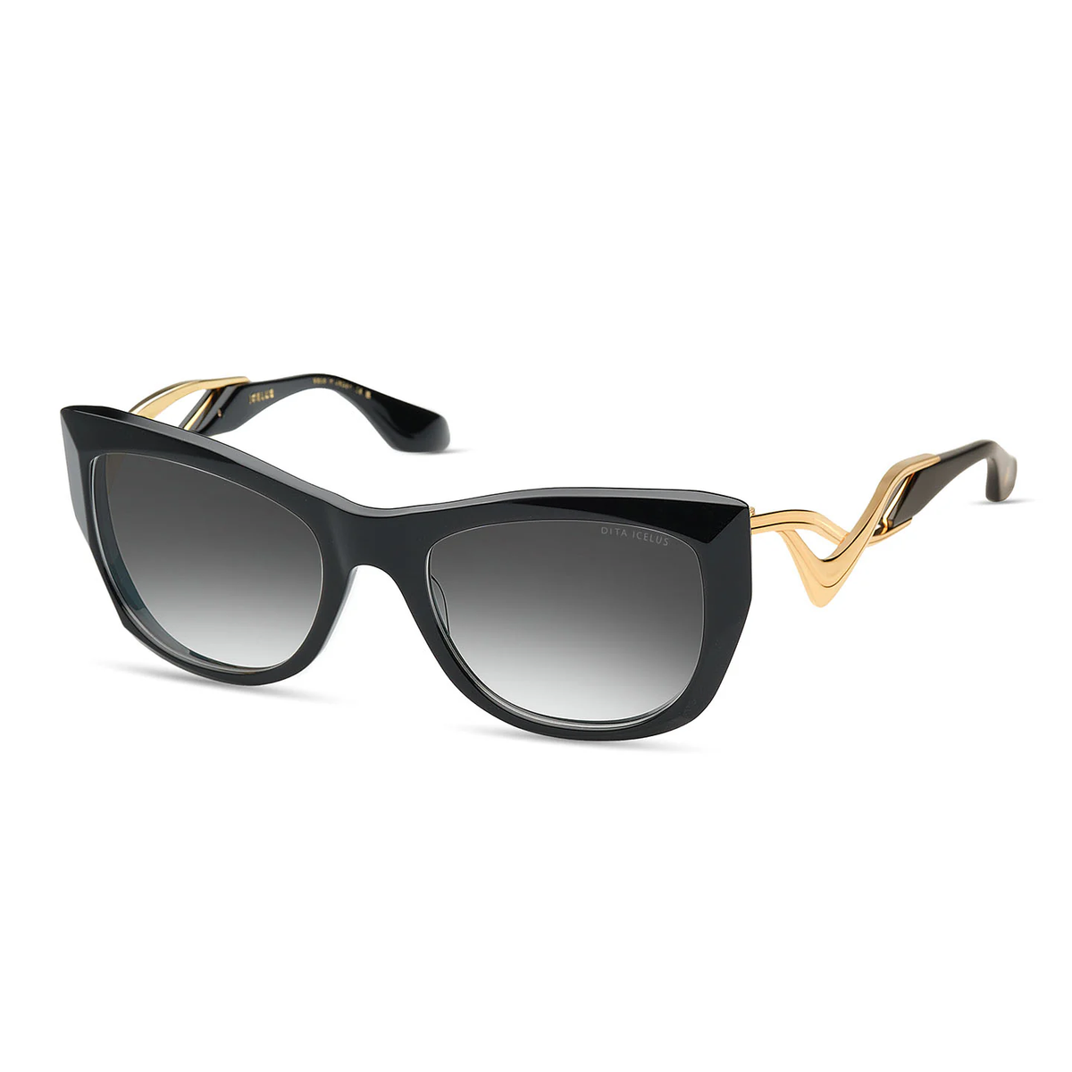 DITA Icelus // Black - Yellow Gold w/ Grey to Clear — angle view